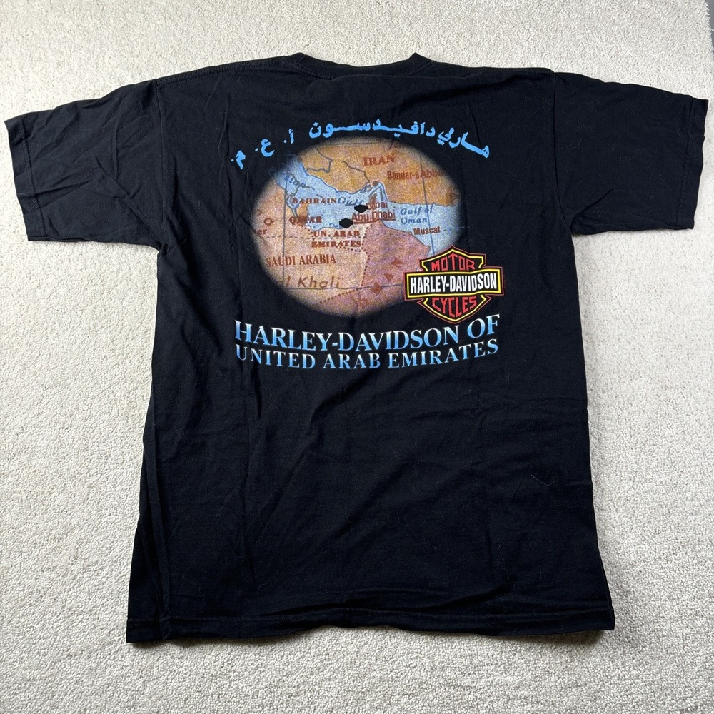 HARLEY DAVIDSON DUBAI UNITED ARAB EMIRATES Men's XL Black 2004 Shirt Y2K UAE
